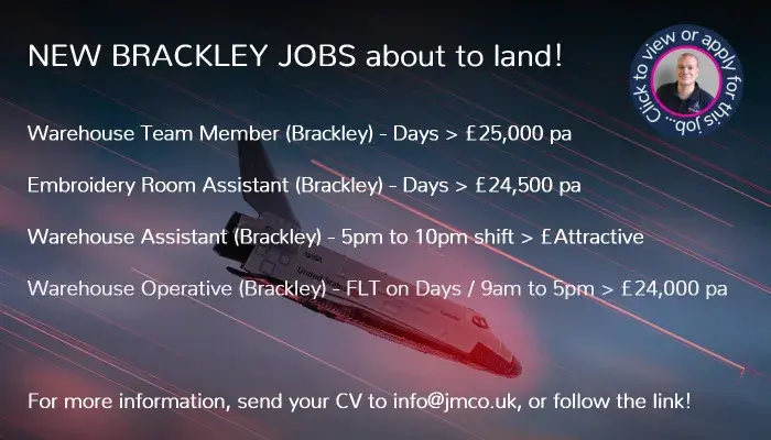 Job vacancies in Brackley about to land!