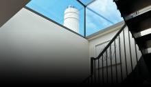 Battersea Power Station Header|Battersea Power Station Roof Garden|Battersea Power Station Chimney, Looking Up From Entrance Lobby|Battersea Power Station first floor entrance lift shaft|Battersea Power Station steps to roof terrance|The approach to Battersea Power Station